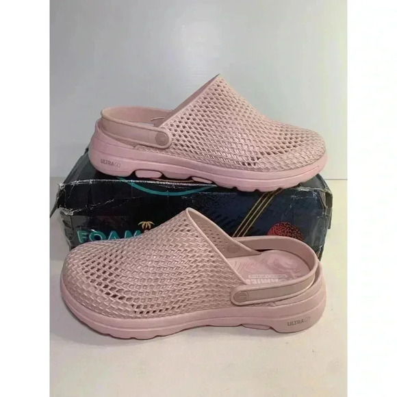 .1673 Skechers Women's Foamies GOwalk 5 - Sea Scape Clog, Blush, 10 - Picture 1 of 6